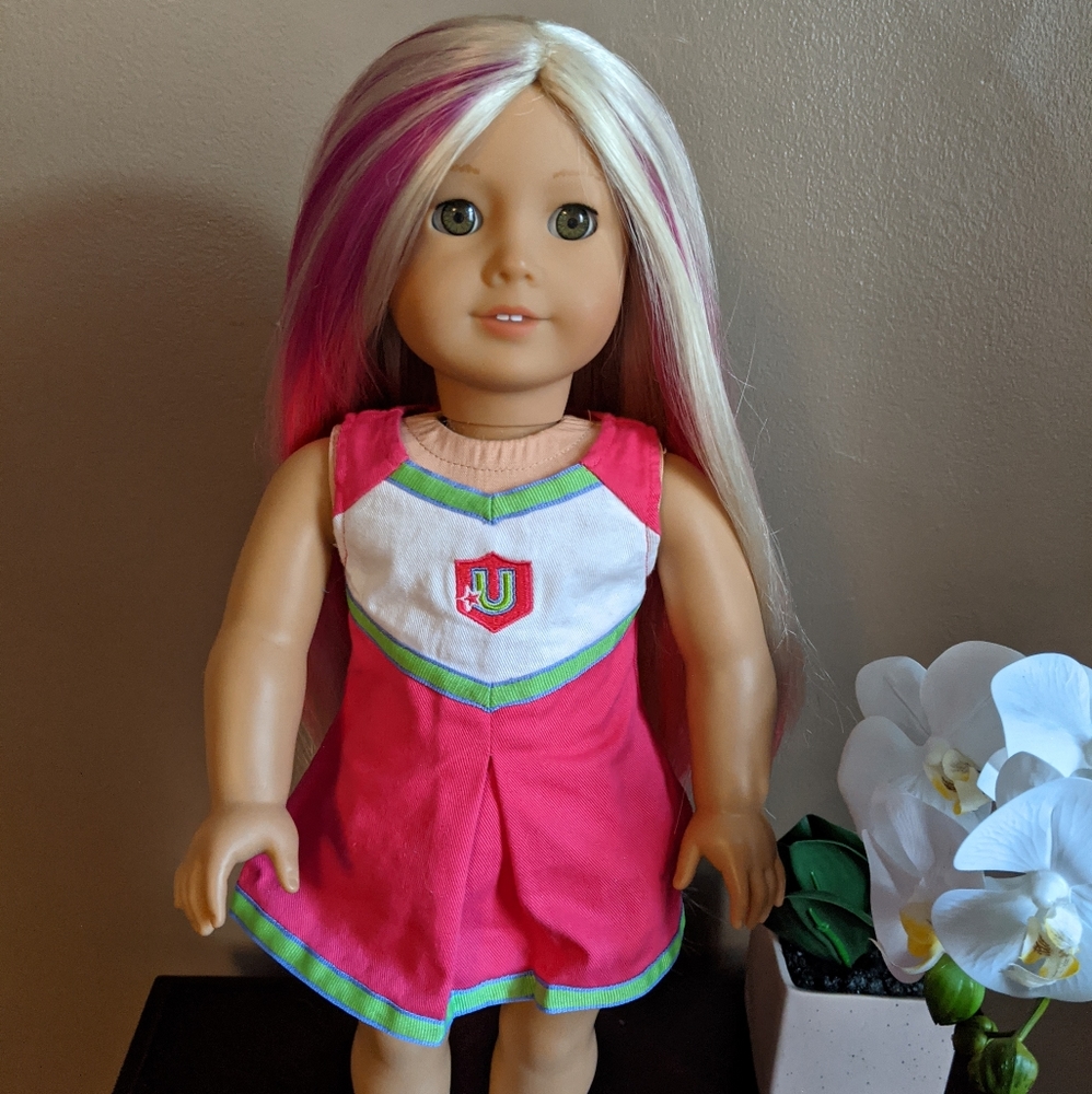 Custom America Girl Doll pink ombre highlights